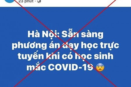 Sở Giáo dục và Đào tạo Hà Nội bác thông tin 'học trực tuyến khi có học sinh mắc COVID-19'