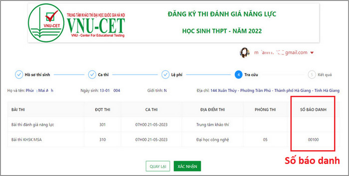Hướng dẫn đăng ký ca thi Đánh giá năng lực 2023 ĐHQG Hà Nội
